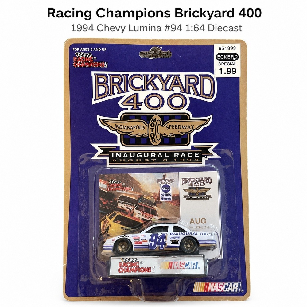 Racing Champions Brickyard 400 Inaugural Race 1994 Chevy Lumina 1:64 Diecast #94